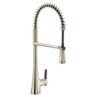 Polished nickel one-handle high arc pulldown kitchen faucet