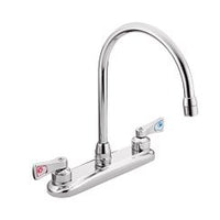 Chrome two-handle kitchen faucet