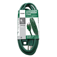 Prime Outdoor 9 ft. L Green Extension Cord 16/3 SJTW