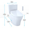 TOTO WASHLET+®  Aquia IV Two-Piece Elongated Dual Flush 1.28 and 0.8 GPF Toilet and Contemporary WASHLET S550e Bidet Seat, Cotton White - MW4463056CEMG#01