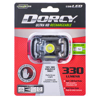 Dorcy Ultra HD Rechargeable 330 lm Black LED Head Lamp 18650 Battery