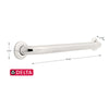 Delta 24 in. L ADA Compliant Peened Stainless Steel Grab Bar