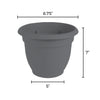 Bloem 8 in. Dia. Polyresin Ariana Planter Charcoal