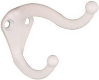 National Hardware 2.75 in. L White Zinc Die-Cast Coat/Hat Hook 1 pk