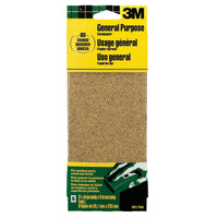 3M 9 in. L x 3-2/3 in. W 60 Grit Aluminum Oxide Sandpaper 6 pk (Pack of 10)