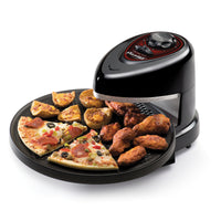 Presto Black Semi-Gloss 1235W 120V Nonstick Electric Pizza Oven with Built-in Timer