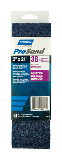 Norton ProSand 21 in. L X 3 in. W Zirconia Alumina Cloth Portable Sanding Belt 36 Grit Extra Coarse