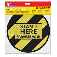 C.H. Hanson Bilingual Yellow Social Distancing Decal 0.08 in. H X 10 in. W (Pack of 12)