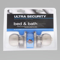 Ultra Security Satin Nickel Bed and Bath Knob Right or Left Handed