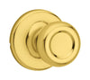 Kwikset  Tylo  Polished Brass  Steel  Passage Door Knob  3  Right or Left Handed