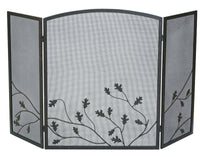 Panacea Colonial Brown/Gray Brushed Steel Fireplace Screen