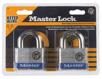 Master Lock 1-1/2 in. H X 7/8 in. W X 2 in. L Steel 4-Pin Cylinder Padlock Keyed Alike