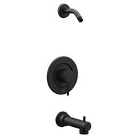 Matte black Posi-Temp(R) tub/shower