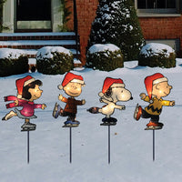 8" Peanuts 2D Pre-Lit Flat PVC Xmas Pathway Markers