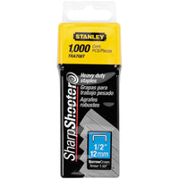 Stanley Sharp Shooter 27/64 in. W X 1/2 in. L Narrow Crown Heavy Duty Staples 1000 pk (Pack of 3)