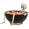 Gemmy Red 7.5 in. LED Candy Bowl Grabbing Skeleton Halloween Decor