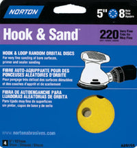 Norton Hook & Sand 5 in. Aluminum Oxide Hook and Loop A290 Sandpaper Vacuum Disc 60 Grit Coarse 4 pk