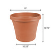 Bloem TerraPot 12.5 in. H X 14 in. D Resin Planter Terracotta Clay