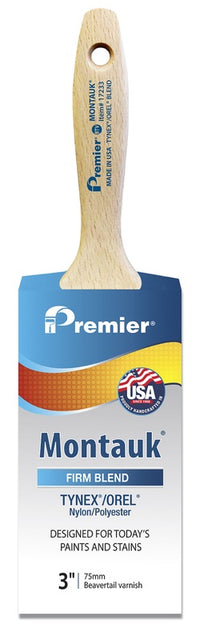 Premier Montauk Nylon Polyester Firm Blend Bristle Chiseled Paint Brush 3 W in.