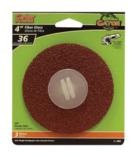 Gator 4 in. Aluminum Oxide Center Mount Fiber Disc 36 Grit Extra Coarse 3 pk (Pack of 5)