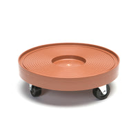 Best Gardening Supplies Plastic Terra Cotta Espresso 4-Wheel Dolly 12 Dia. x 12 W in.