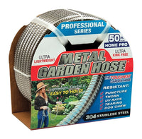 Swan Metal Garden Hose 1/2 in. D X 50 ft. L Heavy Duty Garden Hose Silver