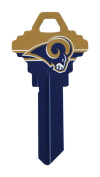 Hillman LA Rams Painted Key House/Office Universal Key Blank Single (Pack of 6).