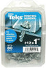 Teks No. 12  x 1 in. L Hex Washer Head Zinc-Plated Steel Roofing Screws 80 pk