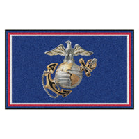 U.S. Marines Eagle, Globe, and Anchor 4ft. x 6ft. Plush Area Rug