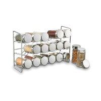 Polder 7.5 in. H X 11 in. W X 3.5 in. D Silver 3 Tier Spice Rack