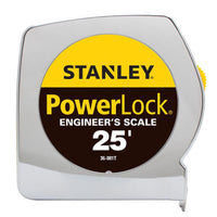 Stanley PowerLock 25 ft. L X 1 in. W Engineer's Tape Measure 1 pk