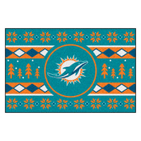 NFL - Miami Dolphins Holiday Sweater Rug - 19in. x 30in.