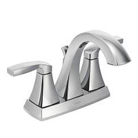 Chrome two-handle high arc bathroom faucet