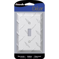 Amerelle Diamond Metallic 1 gang Stamped Aluminum Toggle Wall Plate 1 pk