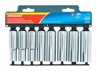 Crescent Assorted Sizes X 1/2 in. drive Metric 6 Point Deep Well Socket Set 8 pc