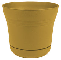 Bloem 12.8 in. H x 14 in. Dia. Plastic Saturn Planter Earthly Yellow