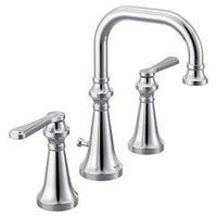 Chrome two-handle high arc bathroom faucet