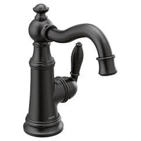 Matte black one-handle high arc bathroom faucet