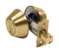 Home Plus Polished Brass Brass Double Cylinder Deadbolt