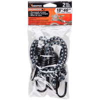 Keeper Black/White Bungee Cord 18 in. L X 3/8 in. 2 pk