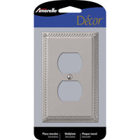 Amerelle Georgian Satin Nickel 1 gang Die-Cast Metal Duplex Wall Plate 1 pk