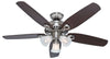 Hunter Builder Plus 52 in. Brushed Nickel Brown LED Indoor Ceiling Fan