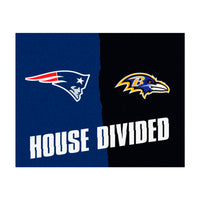 NFL House Divided - Patriots / Ravens House Divided Rug