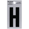 Hillman 2 in. Reflective Black Mylar Self-Adhesive Letter H 1 pc (Pack of 6)