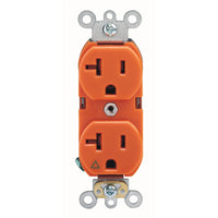 Leviton 20 amps 125 V Duplex Orange Outlet 5-20R 1 pk