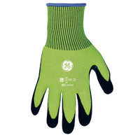 General Electric Unisex Dipped Gloves Black/High-Vis Green M 1 pair