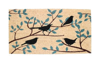 J & M Home Fashions Birds 1.5 ft. L X 2.5 ft. W Multi-color Coir Door Mat