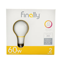 Finally Lucidity Lights A19 E26 (Medium) LED Bulb Warm White 60 Watt Equivalence 2 pk (Pack of 2)