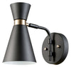 Globe Electric Belmont 1-Light Satin Black Hourglass Wall Sconce