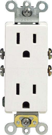 Leviton Decora 15 amps 125 V Duplex White Outlet 5-15R 1 pk